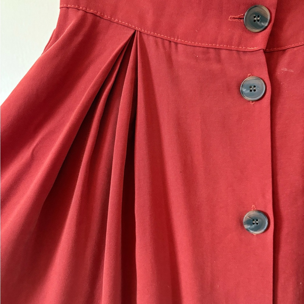 Pinkyotto Red Button-Front A-Line Skirt with Pleats - Picture 6 of 16